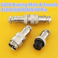 1set gx16 butting docking male female 16mm circular aviation socket plug 2345678910 pin wire panel connectors