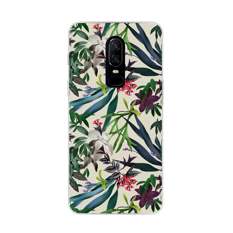 Чехол OnePlus 6 силиконовая Мягкая задняя крышка из ТПУ с цветочным рисунком для One Plus