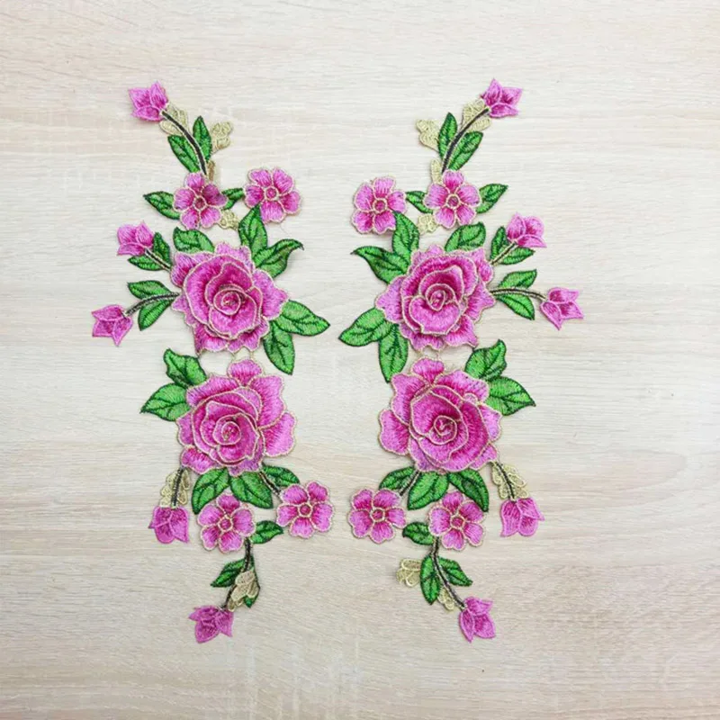 

1 Pair DIY Cloth Stickers Flowers Water Soluble Solid Color Polyester Simple Embroidery Patch Accessories Embroidery Lace