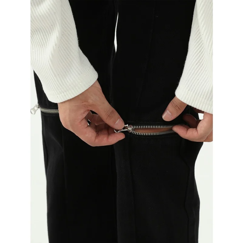 ICCLEK Autumn New Jeans Black Jeans Zipper Jeans Straight Jeans Men Men Jeans Pants Slim Fit  Men Jeans Pants  Skinny Jeans Men