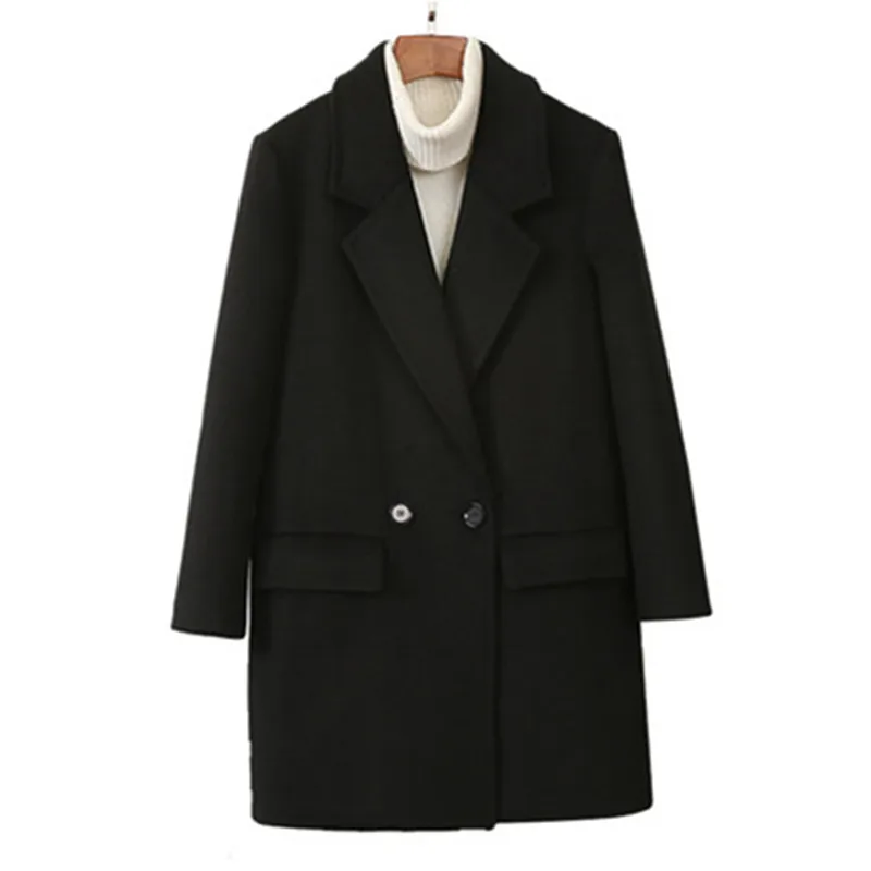 Хепберн ветер шерстяное пальто Черное женское 2020 весна осень новый стиль