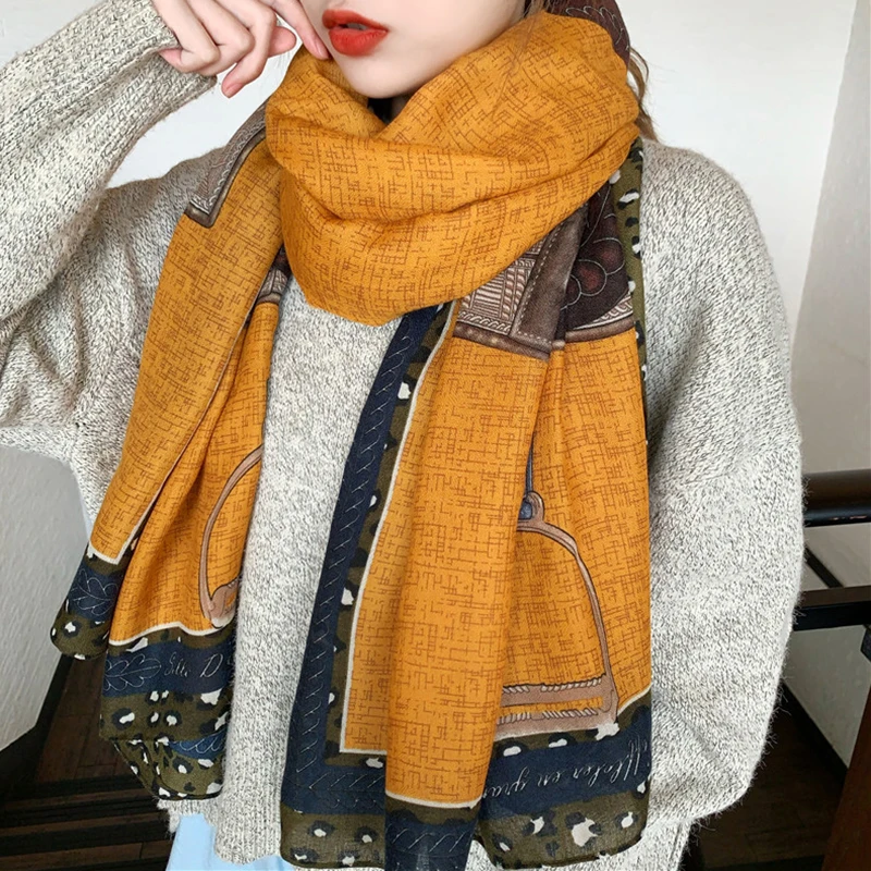 

2021 brand spring autumn winter women beach quality shawl viscose cotton scarf ladies fashion travel sunscreen scarf headscarf