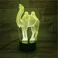 animal camel 3d illusion lamp colorful led night light for child room decoration nightlight gift for birthday party holiday