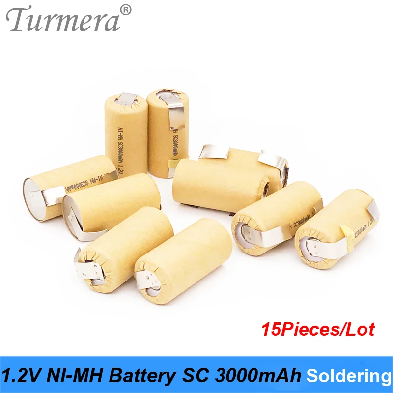 

Ni-Mh 1.2v Battery 3000mah SC3000 Welding for 18V 21 Screwdriver or Vacuum Cleaner Battery 1.2v nimh Rechargeable Battery 15pcs