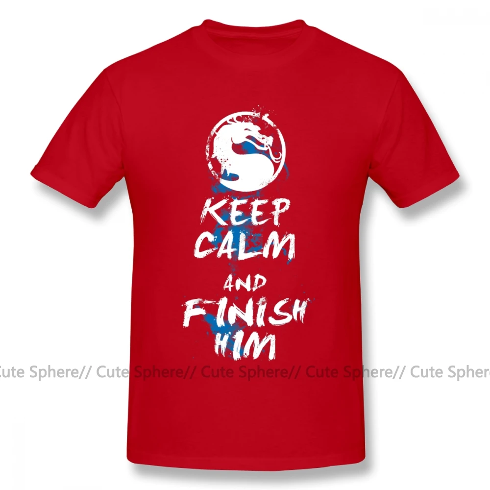 Mortal Kombat, Футболка Keep Calm, потрясающая уличная футболка, 100 хлопок, большие размеры, короткий рукав, Мужская футболка с принтом - Цвет: Red