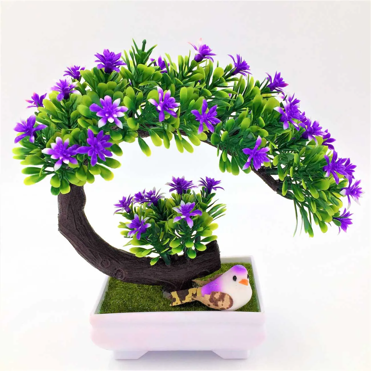 G0008purple 1 шт., украшение бонсай-сосна, имитация декоративных цветов и венок с искусственными цветами, Искусственный Зеленый горшок, растения, домашний декор - Цвет: G0008purple
