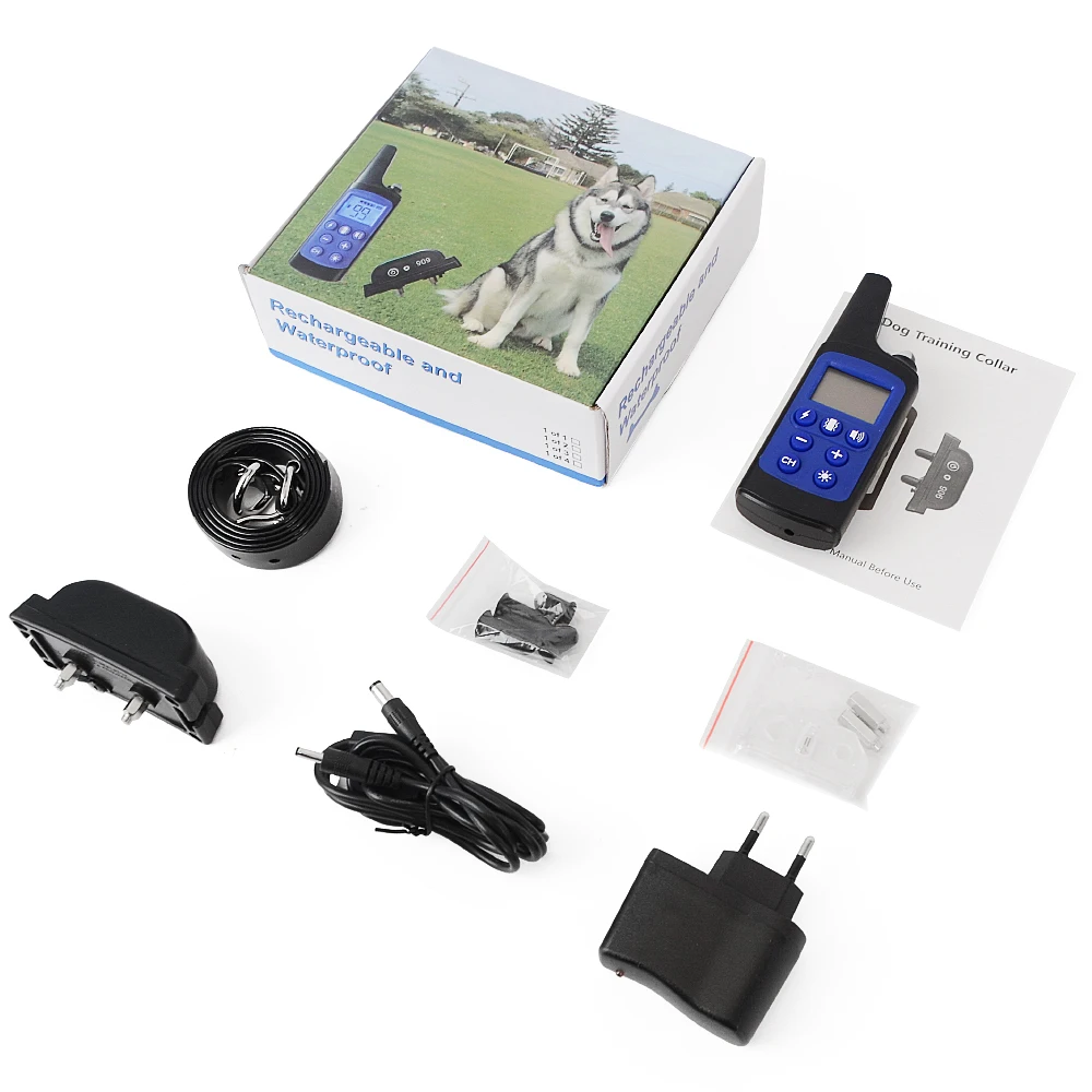 

Rechargeable Dog Training Collar Remote Control Waterproof Control Dogs Collars Shock Vibration Beep LED Pet Electric Training