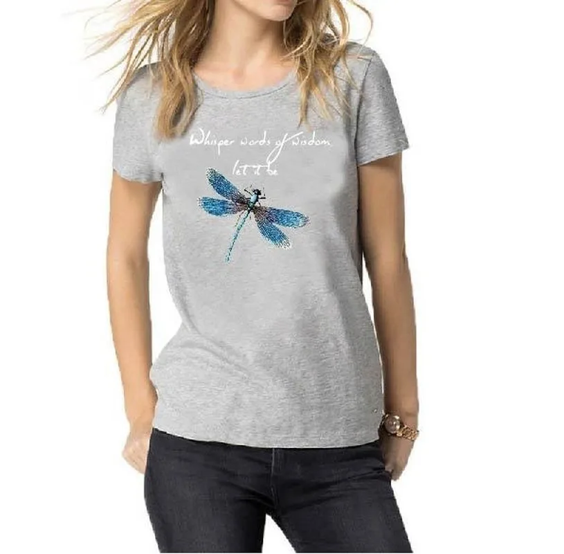 

Dragonfly Print T Shirt Women Short Sleeve O Neck Loose Tshirt 2020 Summer Fashion Women Tee Shirt Tops Camisetas Mujer