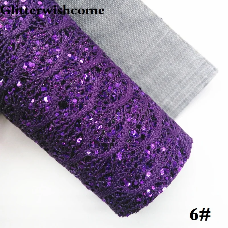 6 Glitterwishcome 21X29 см A4 размер кружева блестящая кожа, рыбка чешуя Русалки Fabirc кожа ткань винил для луков, GM020A - Цвет: 6