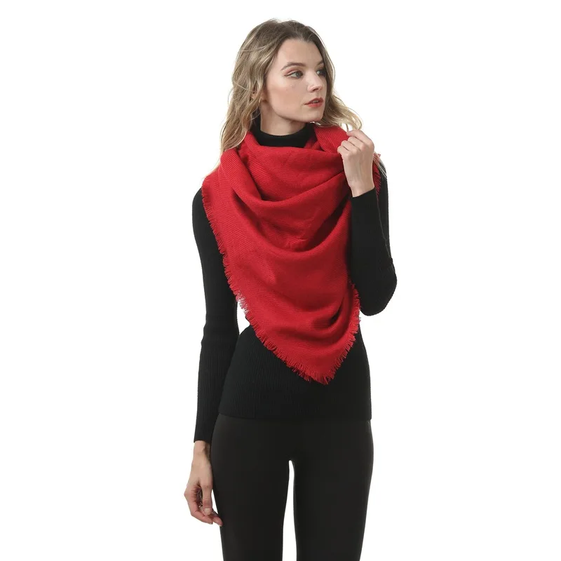 

Fashion Cashmere Plus Solid Color Warm Ladies Scarf New Winter Fashion Scarf Square Scarf Air Conditioning Shawl