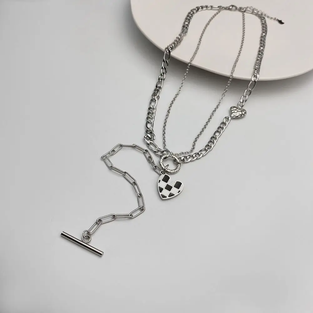 

Ожерелье для пары, ювелирные изделия, подарок, женская цепь на свитер, Шахматное ожерелье, ожерелье в Корейском стиле, цепочка до ключиц с се...