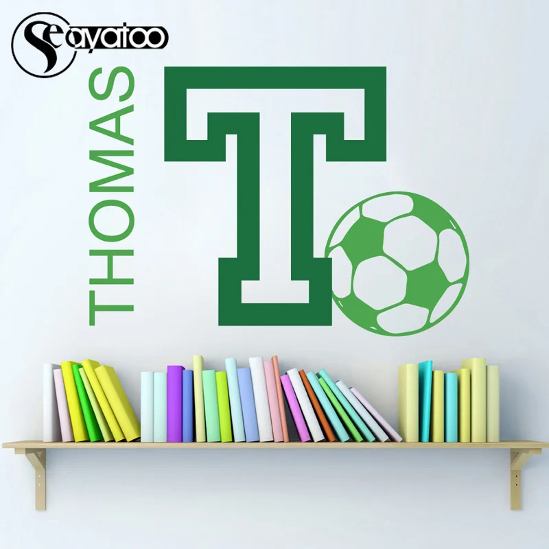 

Soccer Football Personalized Name Vinyl Wall Sticker Decal Sport Boys Kids Room