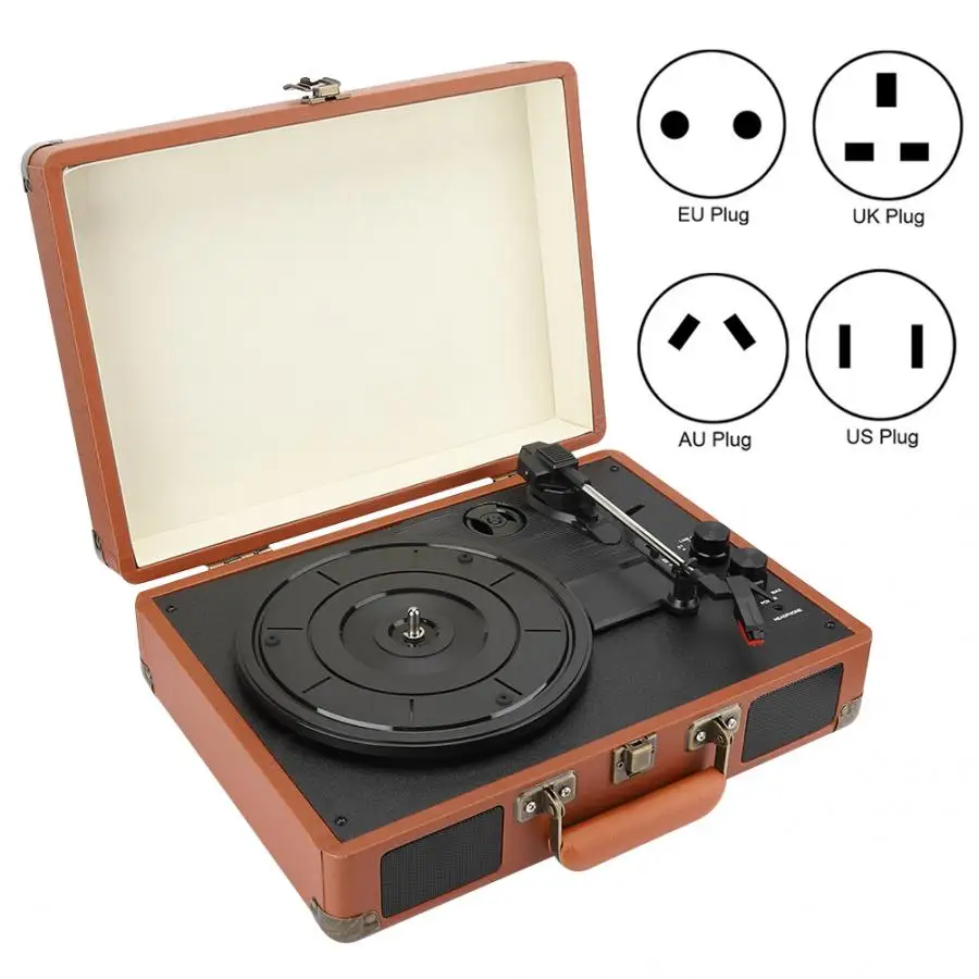 1603 1 коричневый виниловый Bluetooth совместимый музыкальный трехскоростной Jukebox 100 240