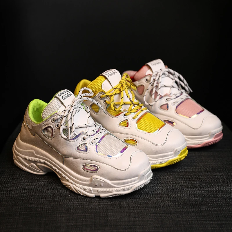 Женские кроссовки 2019 года модные на платформе женская брендовая дизайнерская