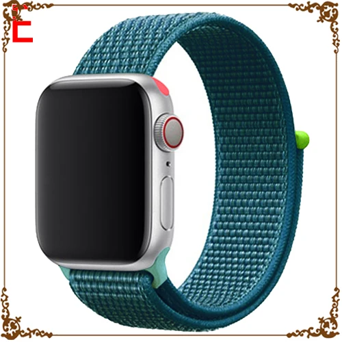 Cape Blue Ремешок для Apple Watch, ремешок для Apple Watch 5, 4, 44, мм, 42 мм, iwatch band 3, 2, 5, 42 мм, 38 мм, Спортивная петля, correa, нейлоновый ремешок для часов - Цвет ремешка: Cape Blue