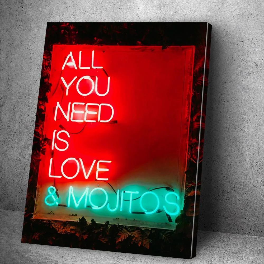 

Canvas Painting All You Need Is Love and Posters and Prints Wall Art Picture for Living Room Decor Frame
