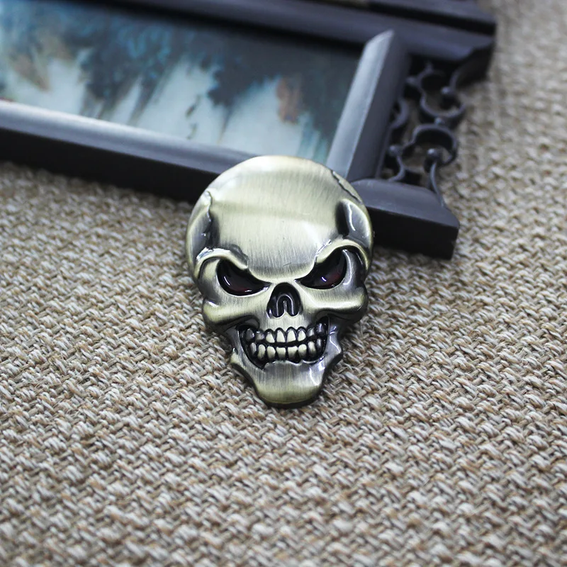 

Стикер для автомобиля, металлический, с 3d-черепом, из цинкового сплава, эмблема череп, 1 шт.