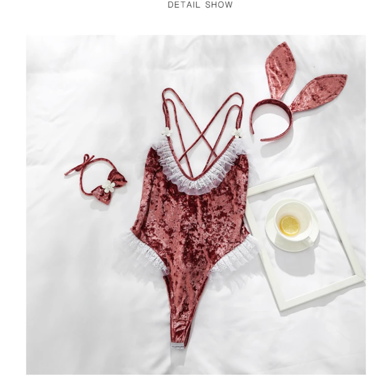 Сексуальное женское белье с розовым кроликом для девочек соблазнительные