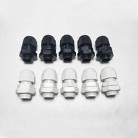 100pcs pg9 ip68 waterproof cable gland connector white black 4mm 8mm wire cable nylon plastic gland