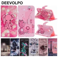 deevolpo card slot phone covers pu leather for huawei honor 8 lite p8 lite 2017 p10 plus p9 lite cat skull pattern dp06g