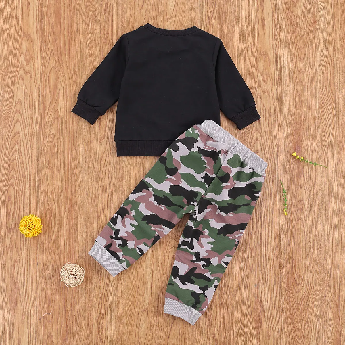

Baby Boys Long Sleeve Sweater + Camouflage Printing Trousers Clothing Set 1-3Years