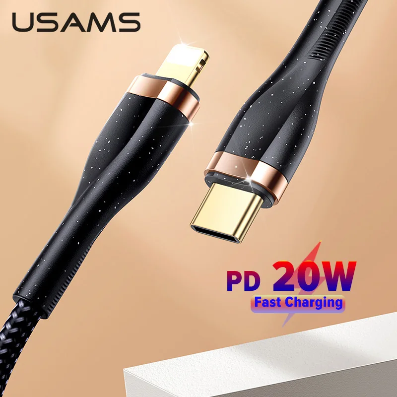 

USB Type-C кабель USAMS PD 20 Вт для быстрой зарядки для iPhone 12 Pro Max 11 Xr Xs 8 Plus ipad mini air Macbook USB C, зарядный кабель для передачи данных