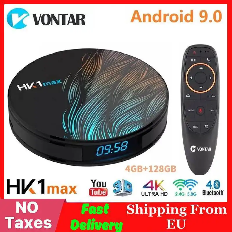 Smart tv BOX Android 9,0 4 Гб ОЗУ 64 Гб ПЗУ 128 ГБ RK3318 HK1MAX медиаплеер Google Assistant мини-приставка HK1 MAX 2G/16G