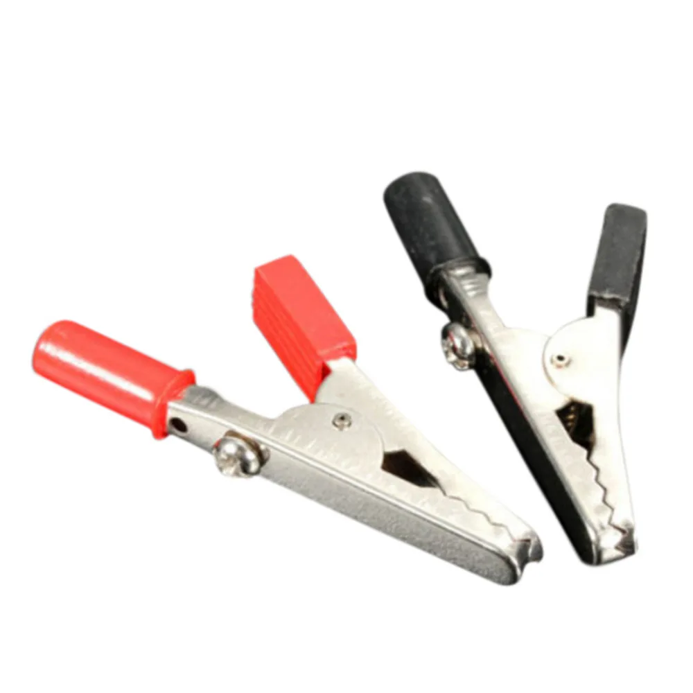 

2Pcs/set Alligator Clip Clamp To 4mm Banana Female Jack Test Adapter Red Black