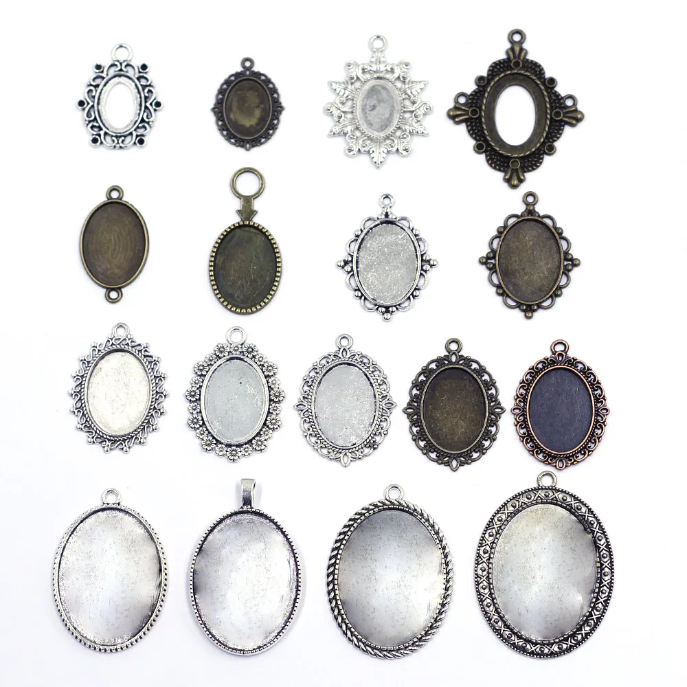 10 шт. античное серебро с оттенком бронзы цинковый сплав кулон овальная пустая