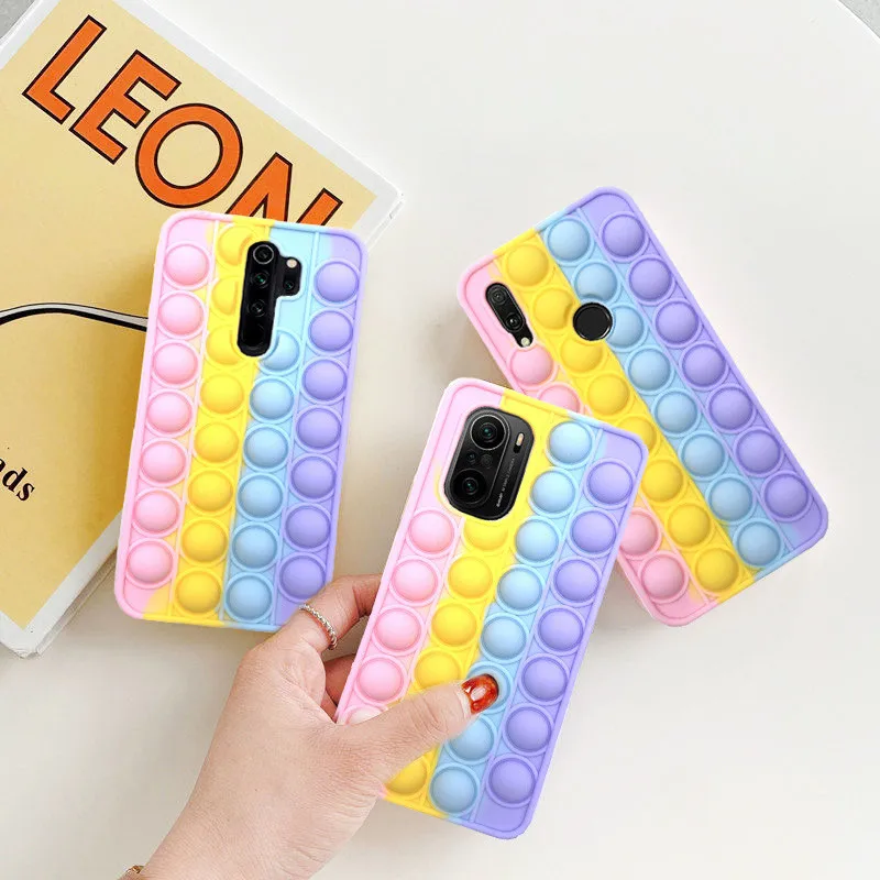 

Poco M3 F3 Push Pop Bubble Stress Reliver Toy Soft TPU Case for Xiaomi Redmi Note 8 Pro 9S 7 K20 Mi 8 9T 10T Lite Fidget Cover
