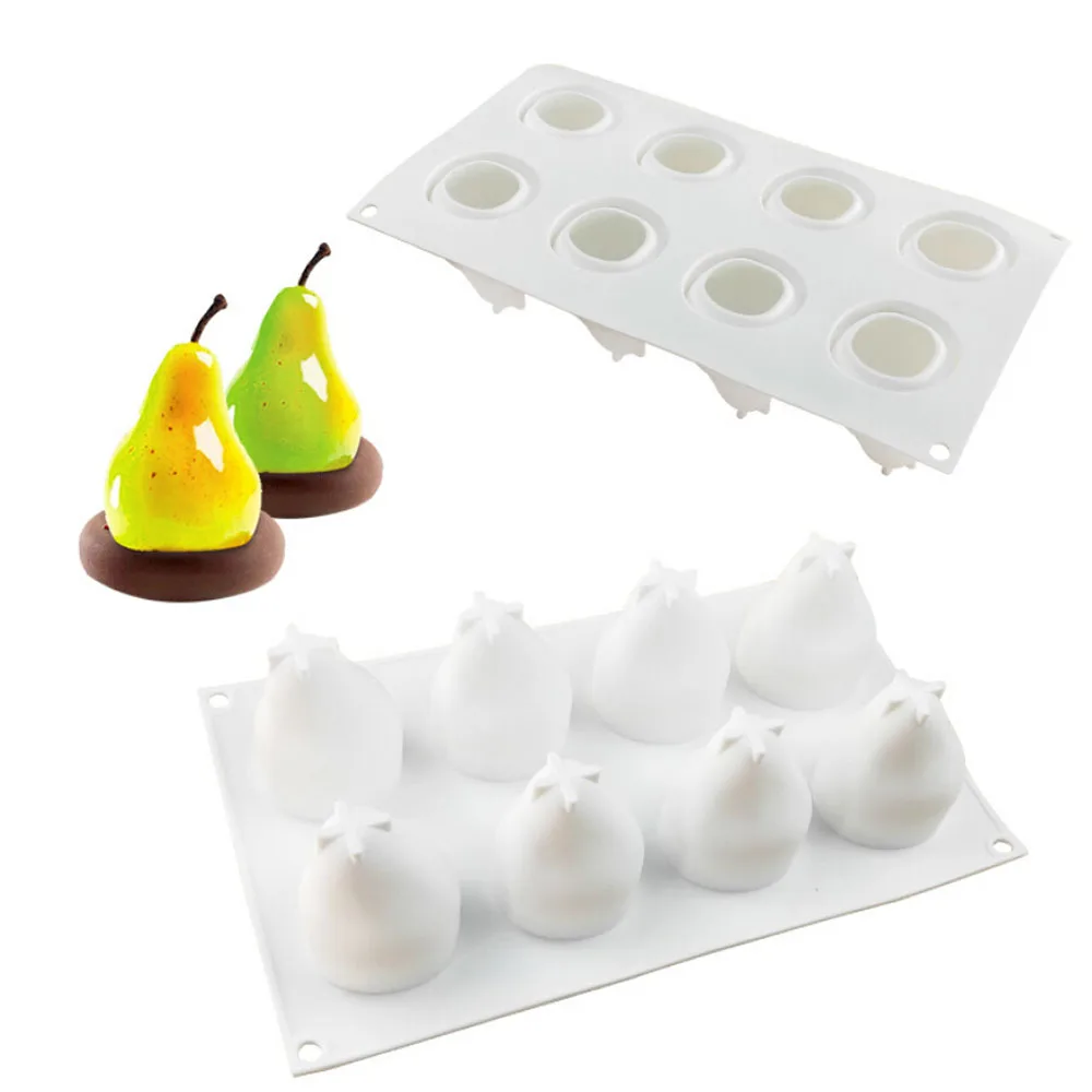 

3D Silicone Fruit Shape Cake Mold For Mousse Dessert Mould Apple Lemon Pear Cheery Chocolate Pastries Molds DIY Baking Tray