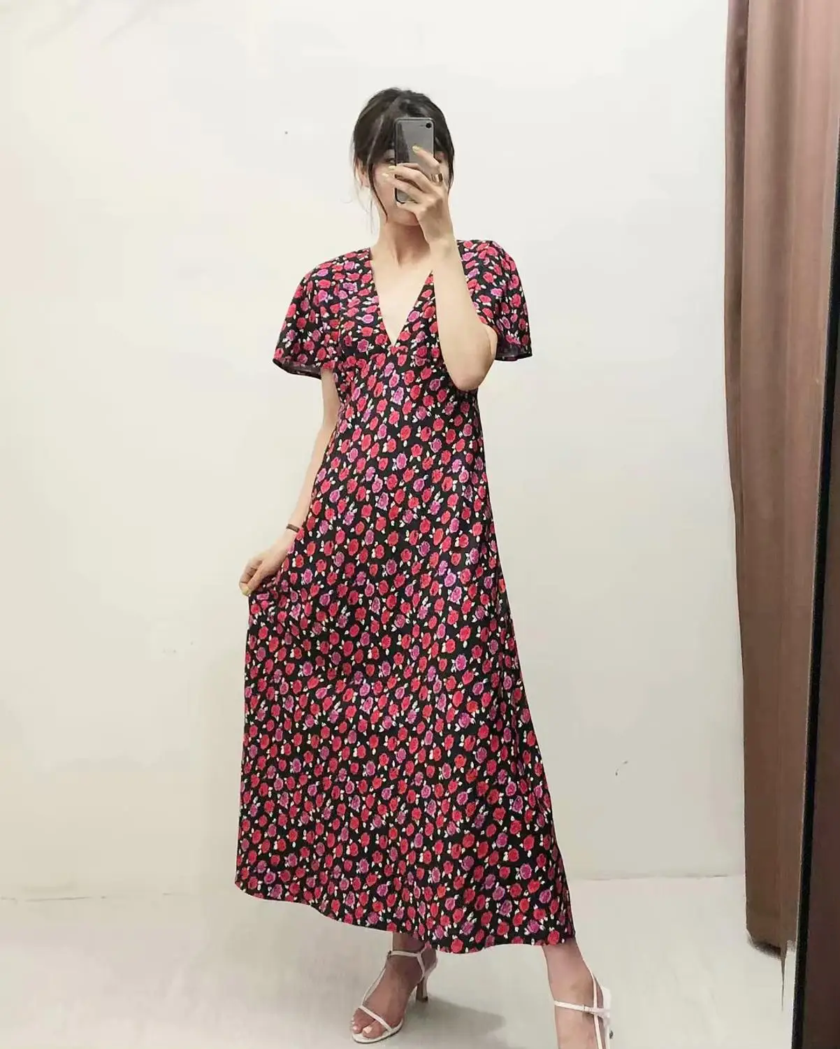 2020 элегантное женское платье с цветочным принтом повседневное тонкое длинное