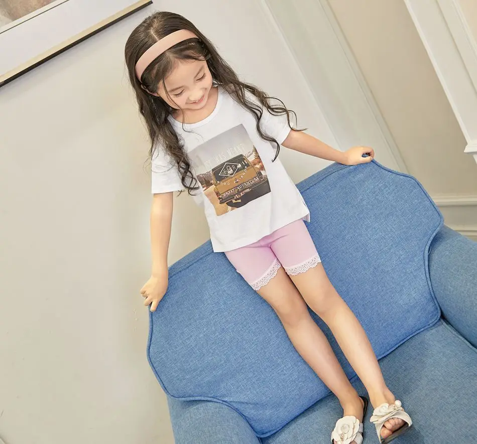 Летние штаны выше колена одежда для маленьких девочек леггинсы милые детские