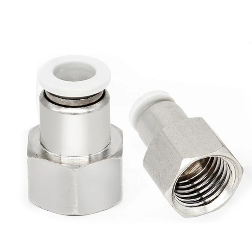 PCF Белый воздушный шланг трубы 4 6 8 10 12 Пневматический коннектор Быстрый 1/8" 3/8" 1/2" 1/4" Женская резьба на.