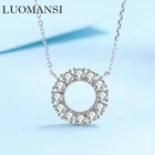 Luomansi 1.2CT D цветной Муассанит, круглый кулон, ожерелье для женщин 100%-S925, серебряные ювелирные изделия, подарок на свадьбу, годовщину вечерние ринку