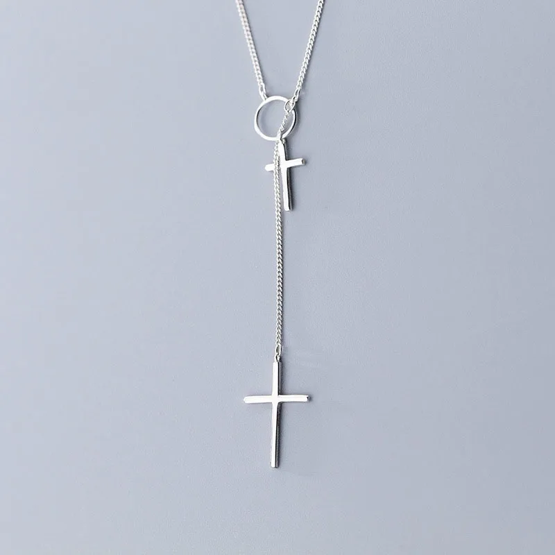 

Fashion Simple Cross Pendant Charms Long Chain Necklace Fashion Clavicle Chain Necklace For Women Collar Jewelry Accessories