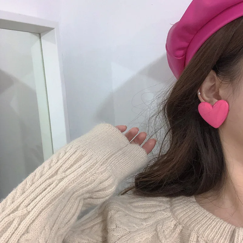 

Крупные серьги-гвоздики в форме сердца для женщин, серьги-гвоздики, ювелирные изделия, Модный милый подарок подруге, для вечеринки, помолвки...