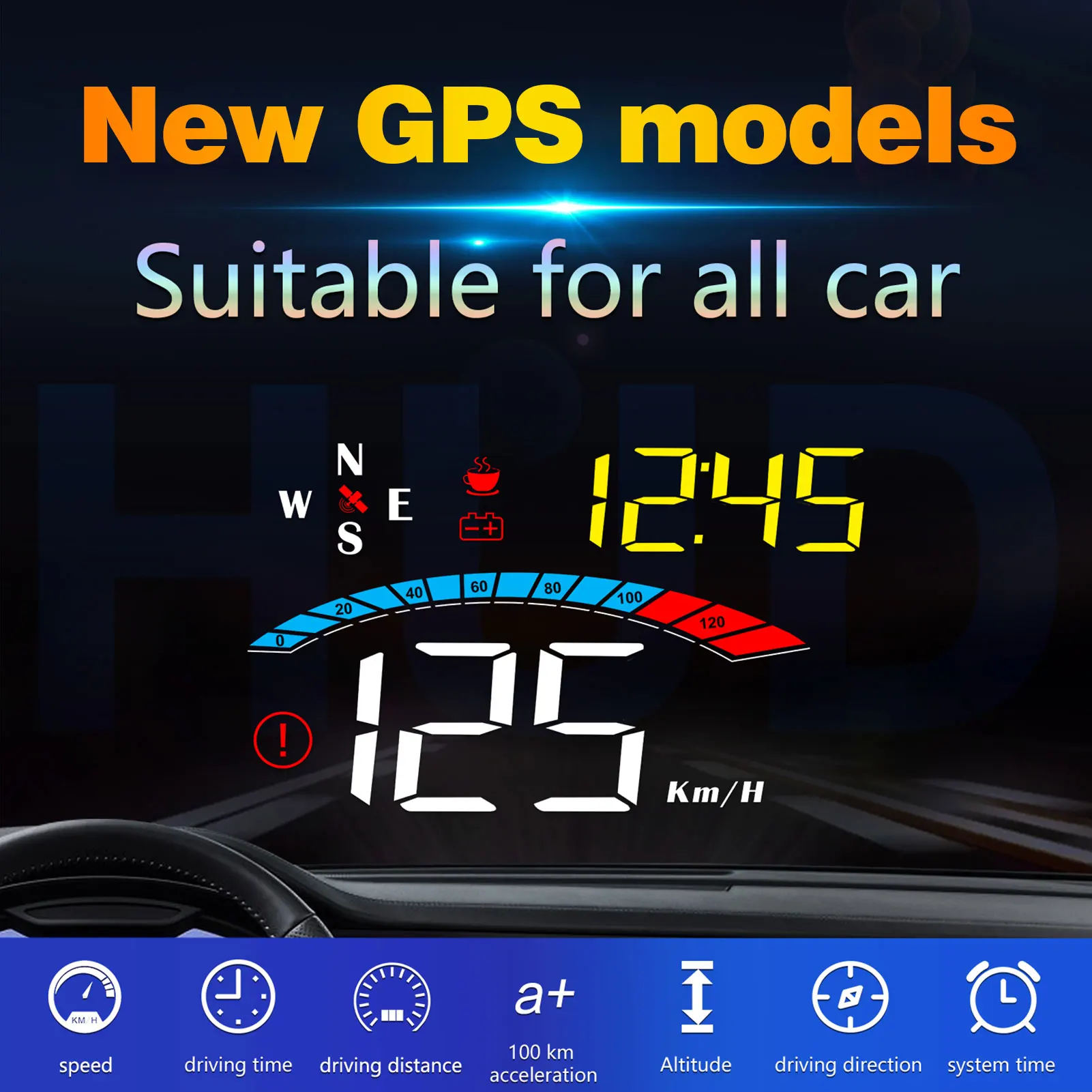 Автомобильный GPS дисплей OBD2 с дисплеем 3 8 дюймов|Проекционный дисплей| |