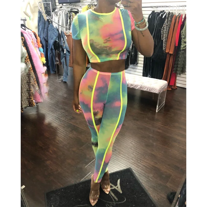 Повседневный комплект из двух предметов спортивный костюм женский летний