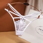 Вышитые цветочные трусики с перекрестным поясом, T-образные брюки, Женская сетчатая пряжа, прозрачное женское нижнее белье для девочек, стринги, стринги