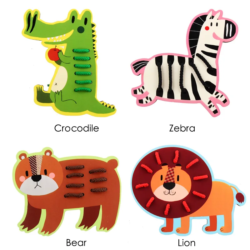 4 шт./компл. для раннего развития детей слуховые аппараты фруктов животных резьбы