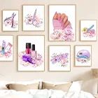 Ножницы для салона ногтевых технологий розовая настенная Картина на холсте скандинавские плакаты и принты настенные картины для комнаты искусство