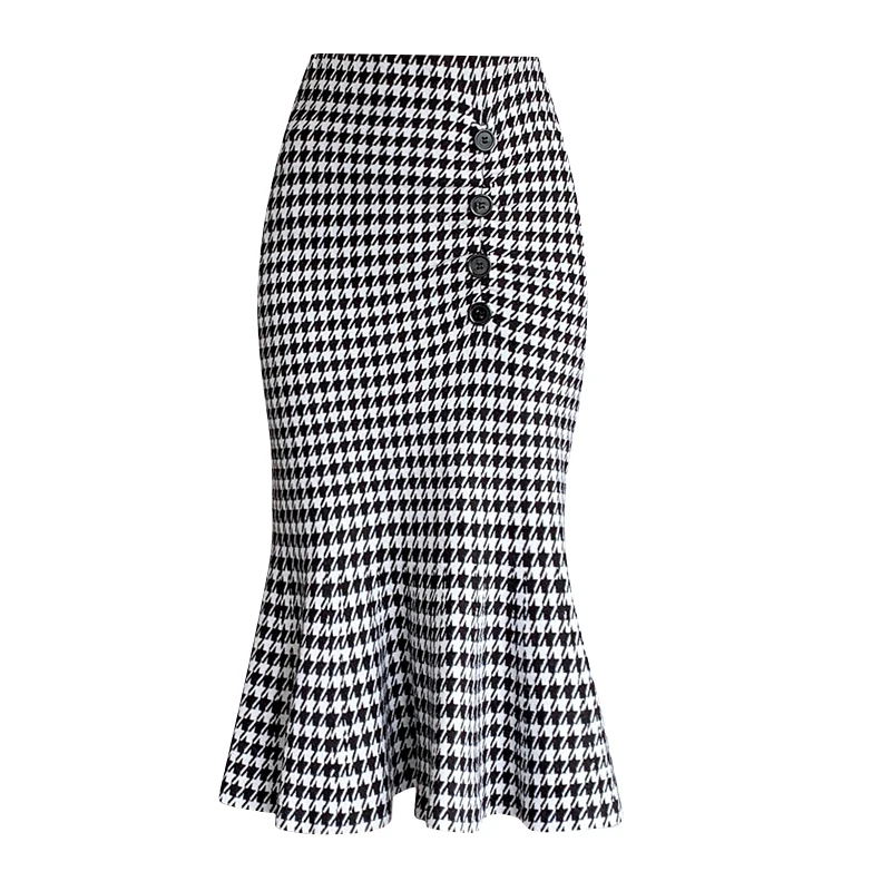 

Женская трикотажная юбка в сеточку, облегающая юбка средней длины, с завышенной талией, в стиле Звезд, для осени и весны, 2020