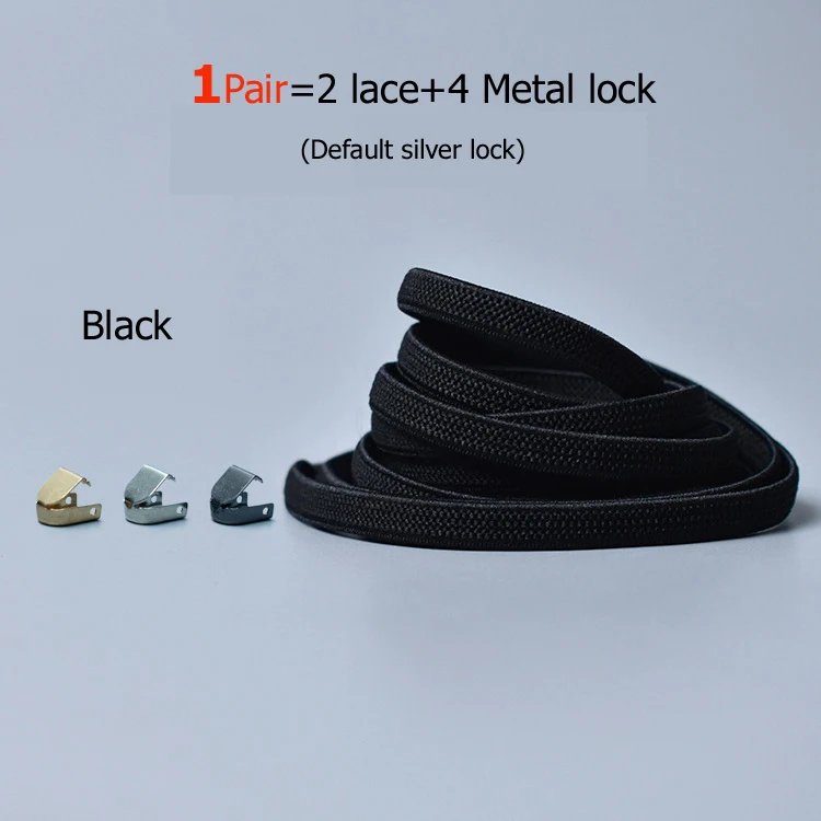 black 21 цвет эластичные фиксирующие шнурки круглые без шнурков шнурки для обуви дети взрослые кроссовки с шнурками быстрая ленивая обувь шнурки 1 пара - Цвет: black