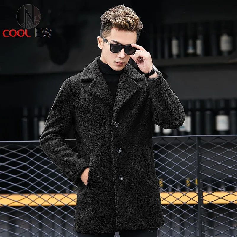 

New Shearling Jacket Men Winter Thick Plus Size 4XL Real Sheep Fur Coat Fashion Outerwear Male High Quality Clothes