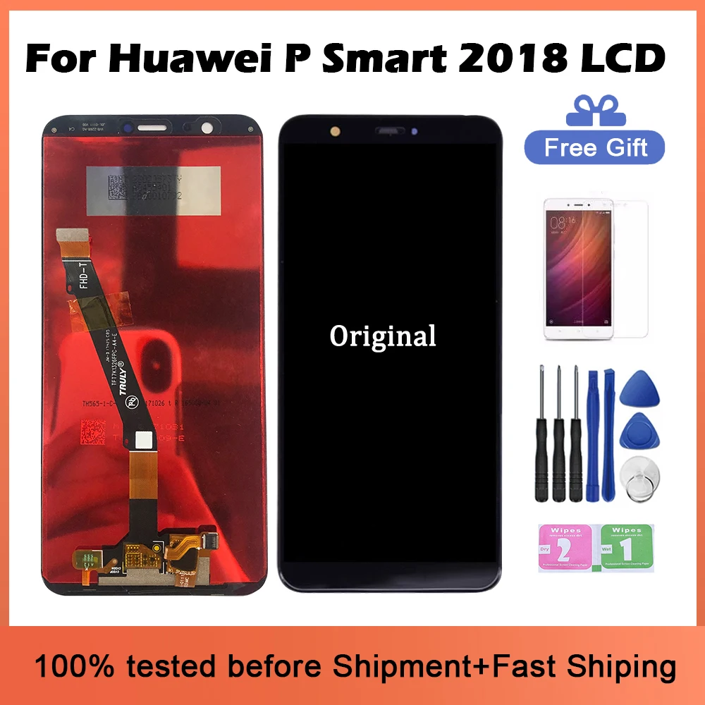 ЖК-дисплей с сенсорным экраном для Huawei P Smart PSmart2018 дигитайзер в сборе enjoy 7S рамкой