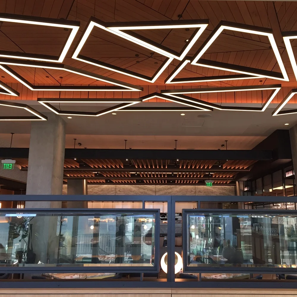 Подгонянный размер светодиодная Люстра для офиса отеля клуб линия подвесной