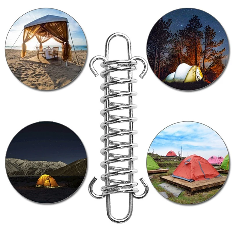 

Outdoor Tent Fixed Buckle Wind Rope Buckle Steel Fixed Buckle Tent Fixed Wind Spring Elastic Hook for Camping Hiking