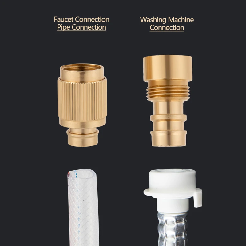 

1/2" Brass Quick Connector For Hose And Washing Machine Faucet Tap Connector Garden Watering Adapter Connector Fittings