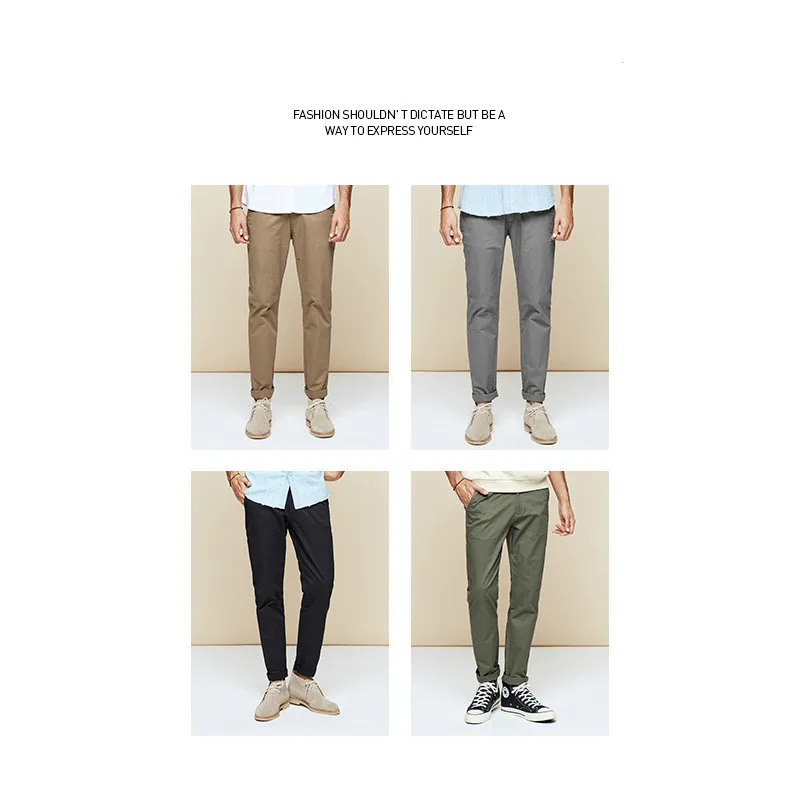 Брюки KUEGOU мужские черные повседневные хлопковые длинные в винтажном Корейском